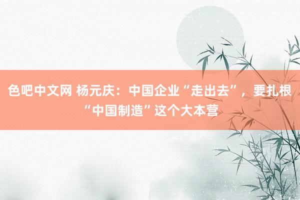 色吧中文网 杨元庆：中国企业“走出去”，要扎根“中国制造”这个大本营
