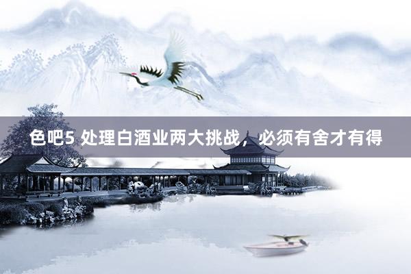 色吧5 处理白酒业两大挑战，必须有舍才有得