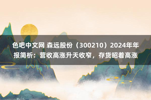 色吧中文网 森远股份（300210）2024年年报简析：营收高涨升天收窄，存货昭着高涨